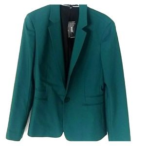 Beautiful Teal one-button blazer jacket